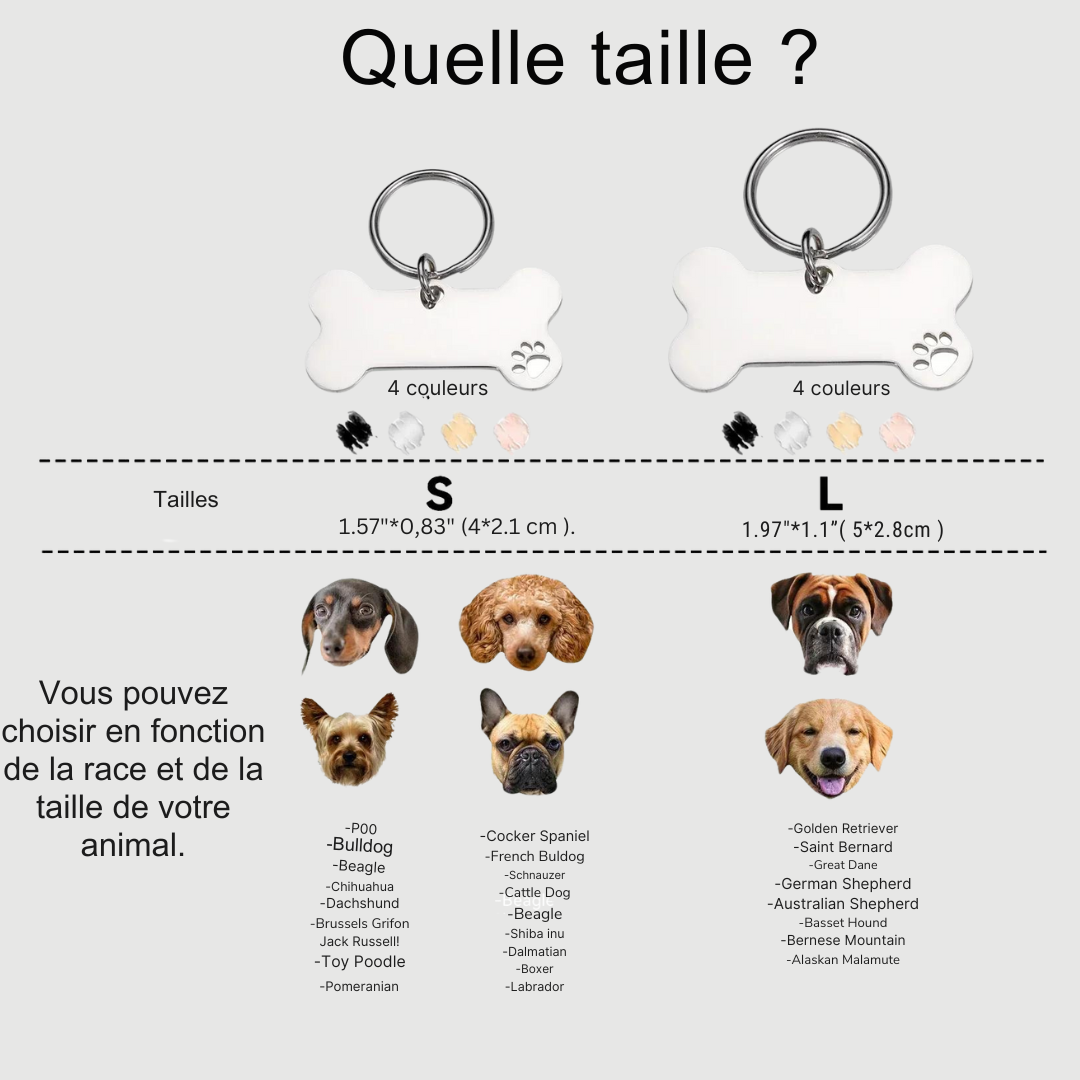 Médaille personnalisée pour chien