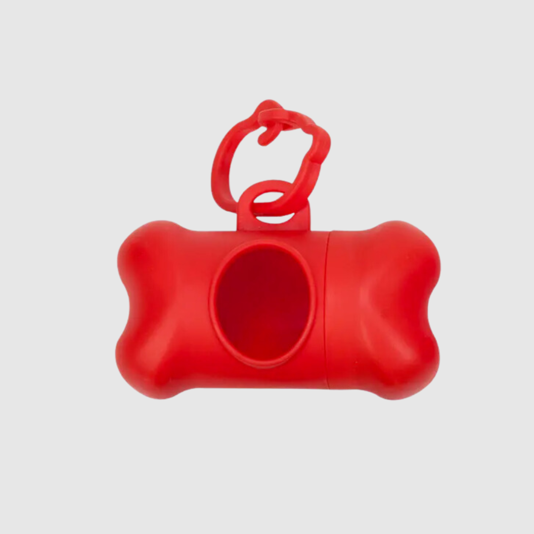 distributeur de sac à déjections rouge